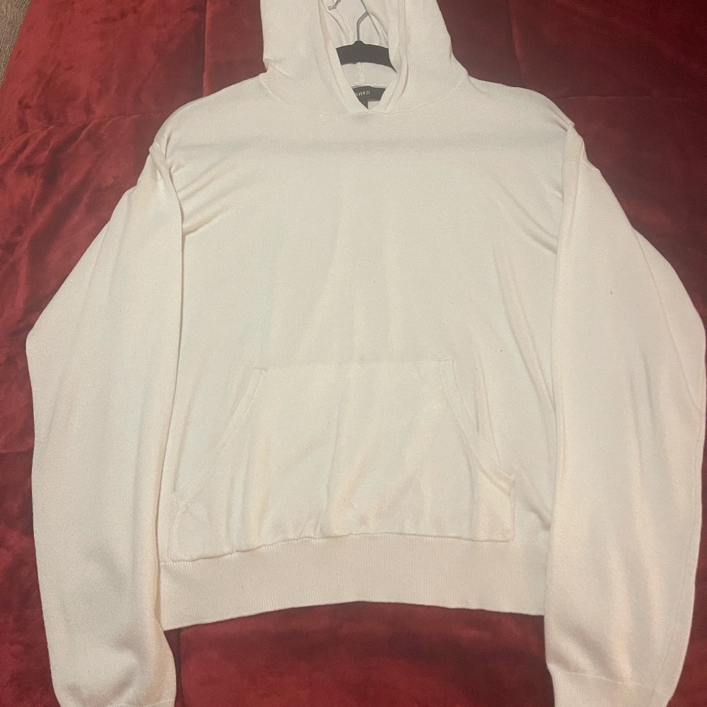 Long Sleeve Lightweight White Hoodie
